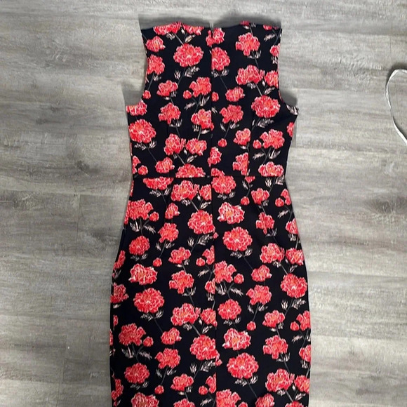 Banana Republic Navy Blue Red Floral Print Dress Size 4 - Picture 6 of 10